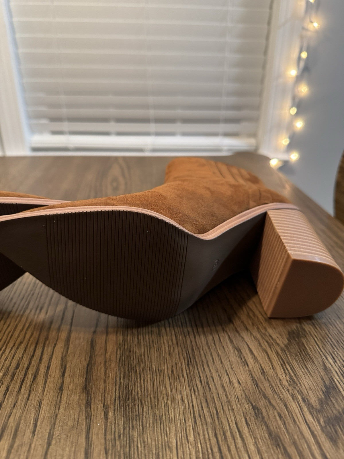 Imily Bela Women's Ankle Boots Pointed Toe Chunky Stacked Heeled Faux Suede NEW