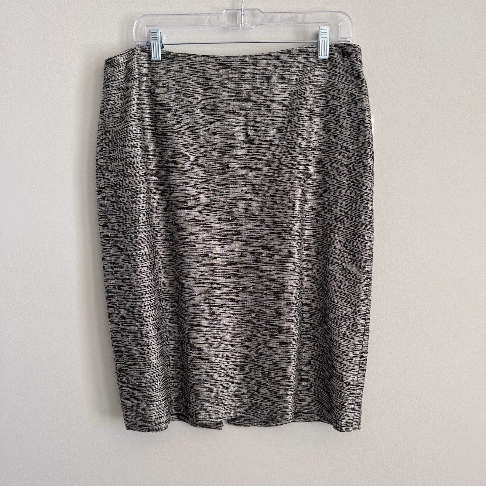 Doncaster Silk Blend Pencil Skirt Size 12 Black Gray Career Office NWT Women’s