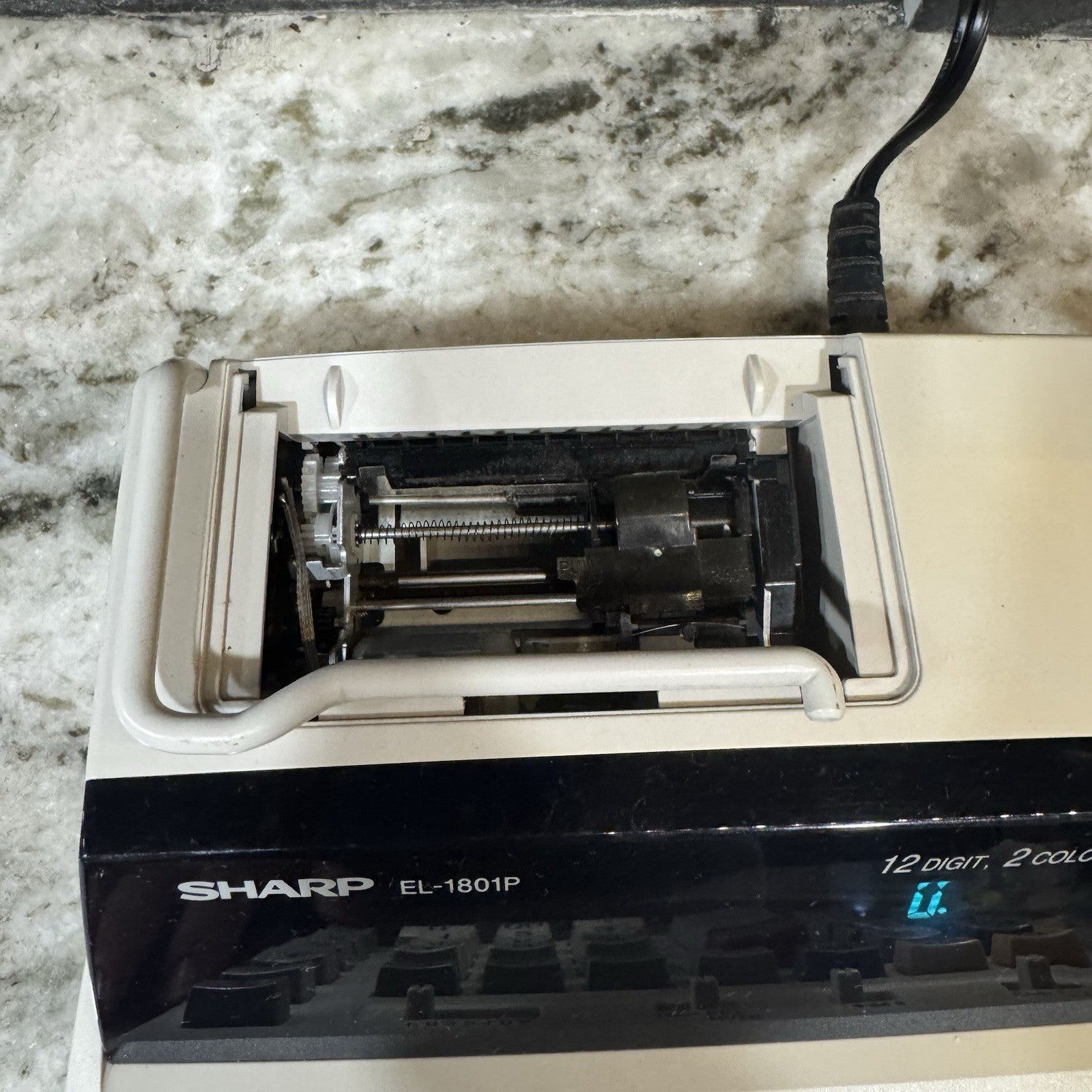 Sharp EL-1801V Portable 12 Digit 2 Color Serial Printing Calculator Tested Works