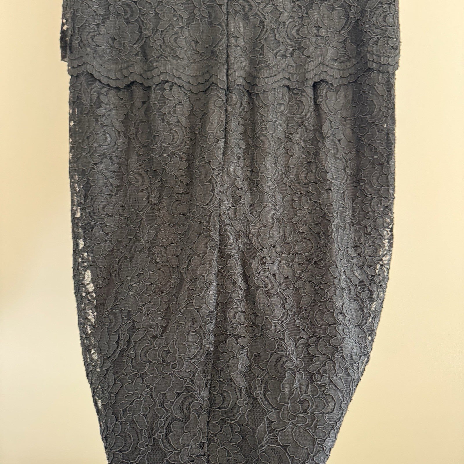 Lauren Ralph Lauren Black Lace Pink Lined Sheath Dress Size 12 Cap Sleeve Womens