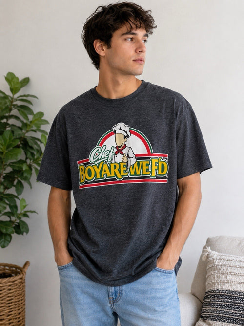 Chef Boyarewefd Funny Parody Graphic T-Shirt 2XL Dark Heather