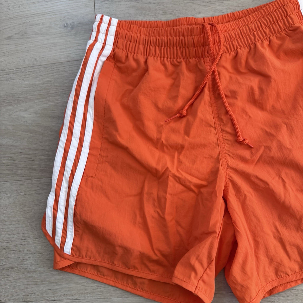NWT Adidas Originals Orange 3-Stripe Shorts XS Drawstring  Retro Tennessee