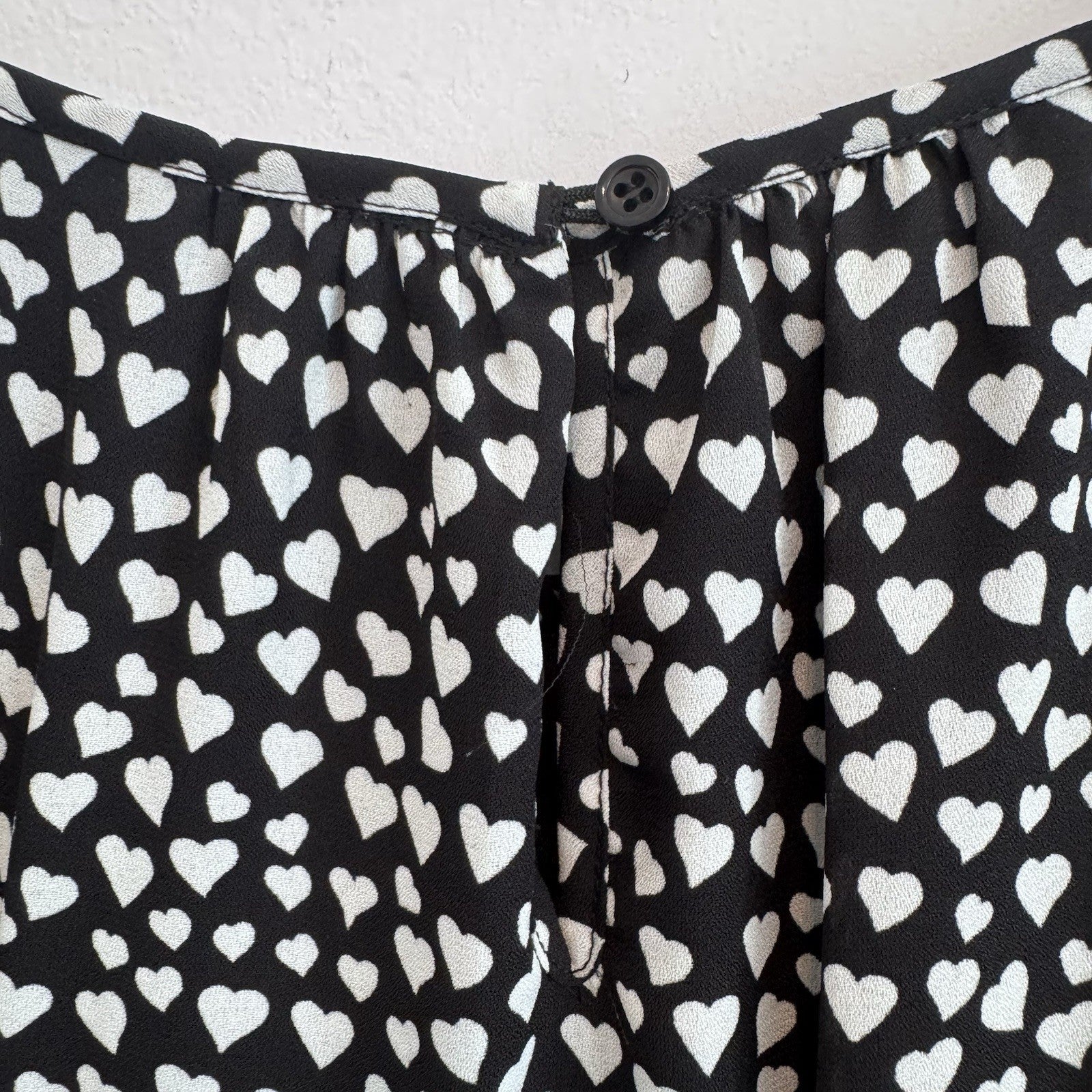 J.Crew Mercantile Heart Print Dress Women’s Size 4 Black White Long Sleeve