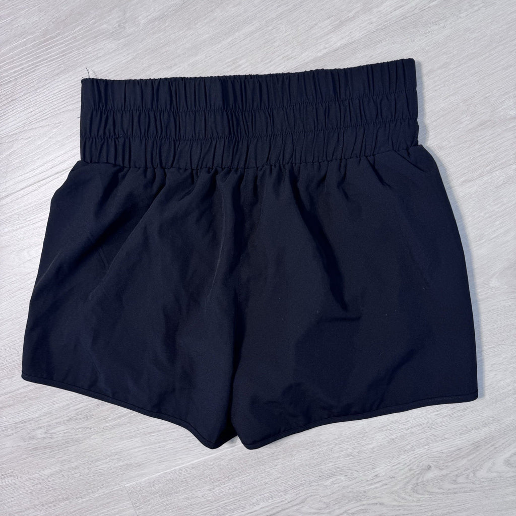 Pink Lily Wide Elastic Band Lined Lounge Athlete Shorts Black Size Large