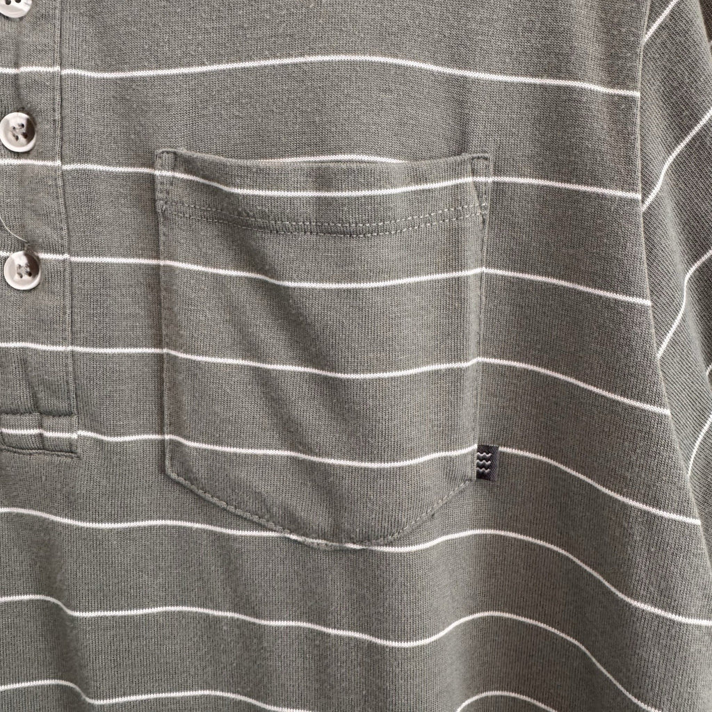 Free Fly Bamboo Performance Polo Shirt Men’s Small Green Striped Pocket