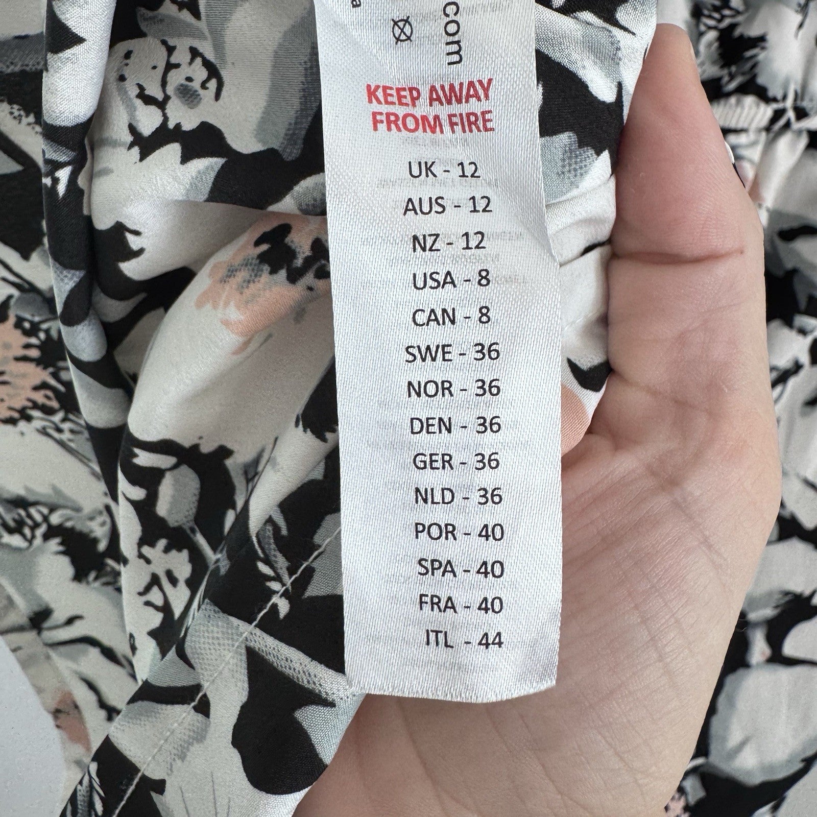 Boohoo Floral Wrap Romper US 8 Black White Pink Long Sleeve NWOT
