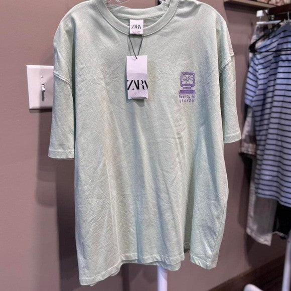 Reality Is Broken Zara Done With My Cyber Life Green Shirt L Large