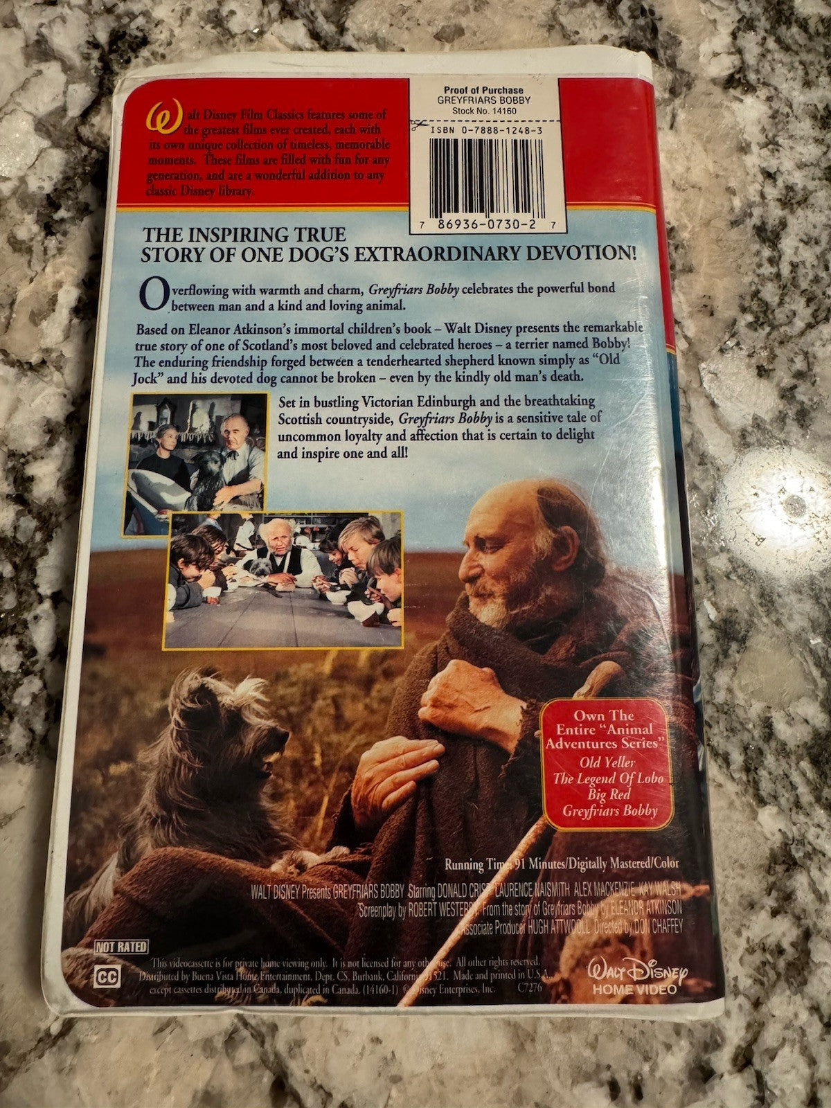 Greyfriars Bobby VHS 1998 Walt Disney Classic Volume 4 Dog Devotion Story Vintag