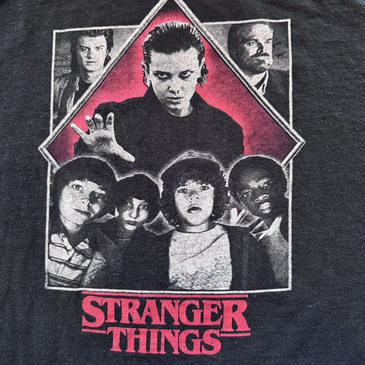 Stranger Things Netflix Graphic T-Shirt Men’s XL Black 100% Cotton Tee