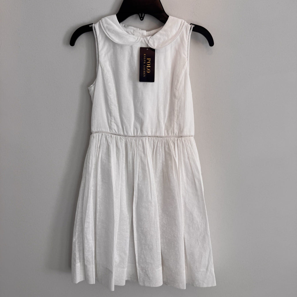 Polo Ralph Lauren Girls White Dress Size 8 Peter Pan Collar NWT  Easter Church