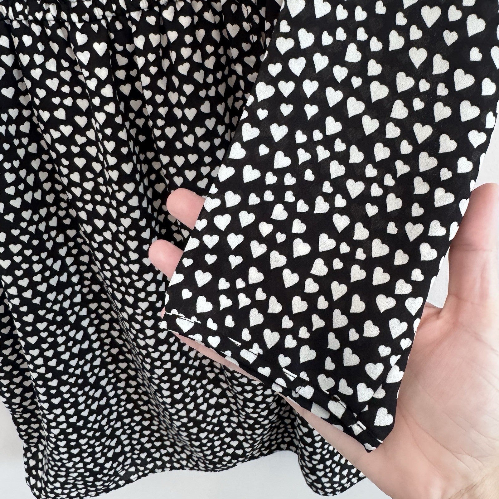 J.Crew Mercantile Heart Print Dress Women’s Size 4 Black White Long Sleeve
