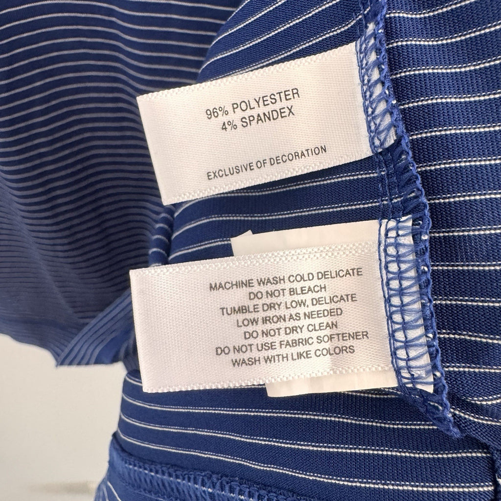 Cutter & Buck Absolut Juice Polo Shirt Mens XL Blue Stripe Golf Performance 