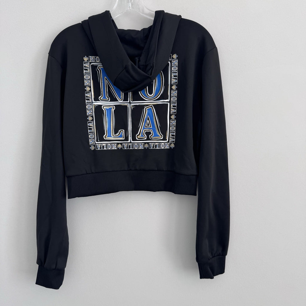 Women’s Desiree Collection NOLA Cropped Hoodie Size S Black NWT