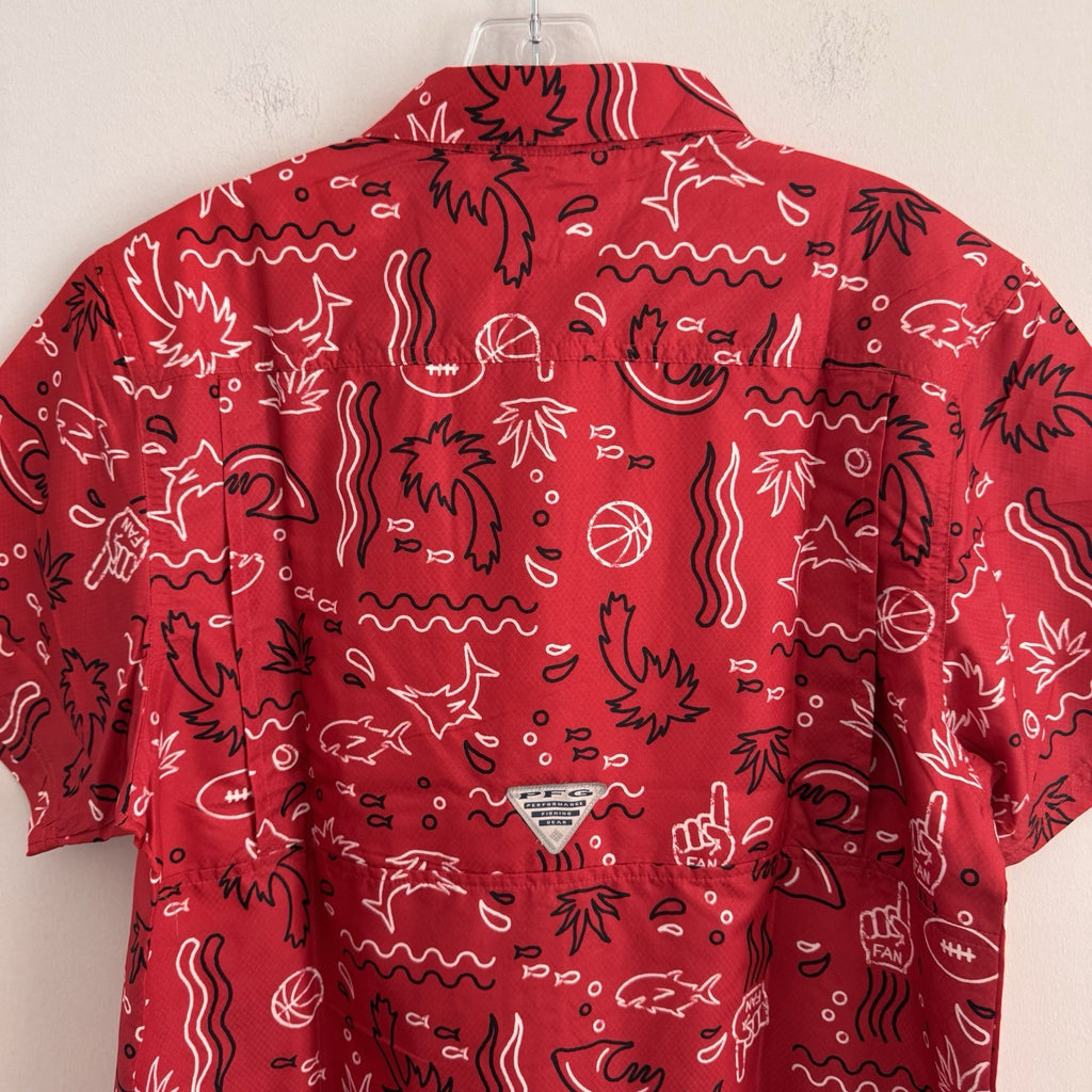UGA Columbia Shirt Mens Sz Small Super Slack Tide Georgia Bulldogs Print NEW $65