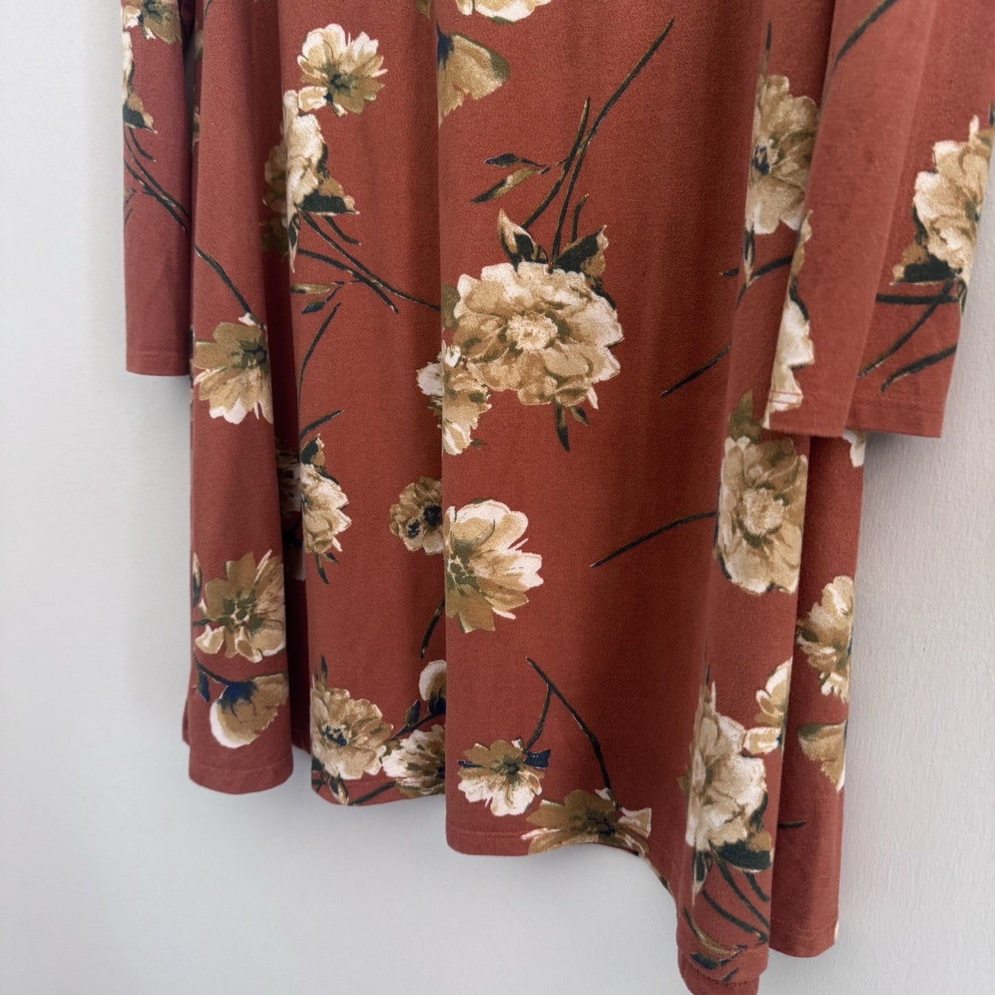 Altard State Floral Dress Medium Rust Cold Shoulder Long Sleeve