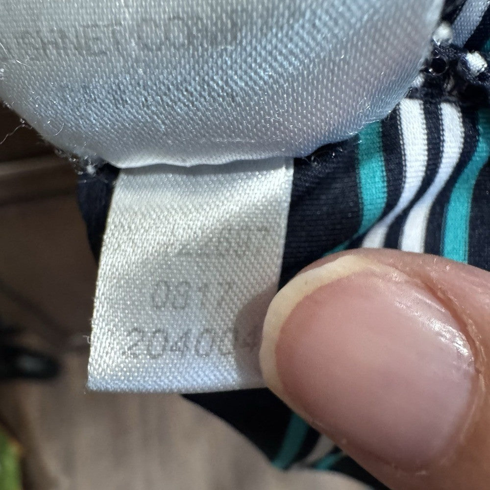 FootJoy Men's M Golf Polo – Black & Teal Striped Shirt, The Amelia Island