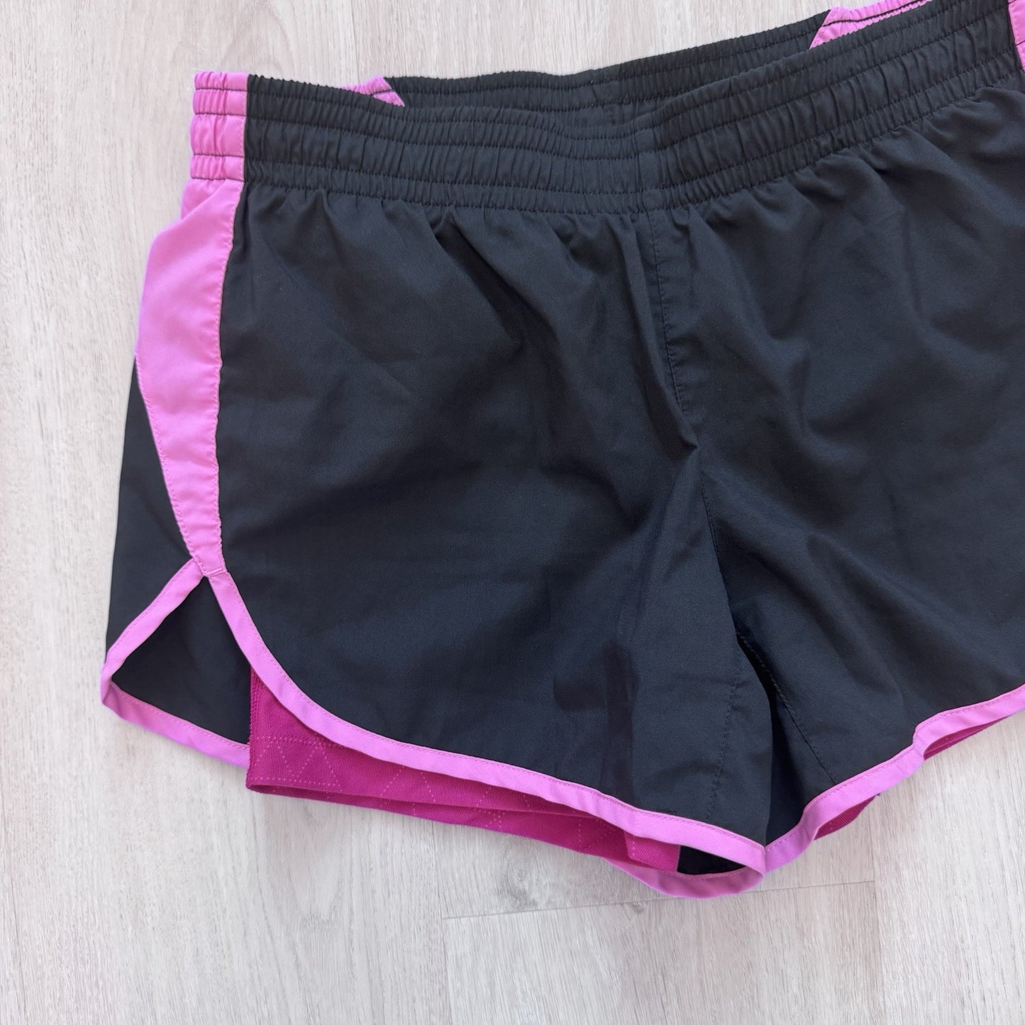 Nike Dri-Fit Womens Running Shorts Small Black Pink Athletic Activewear