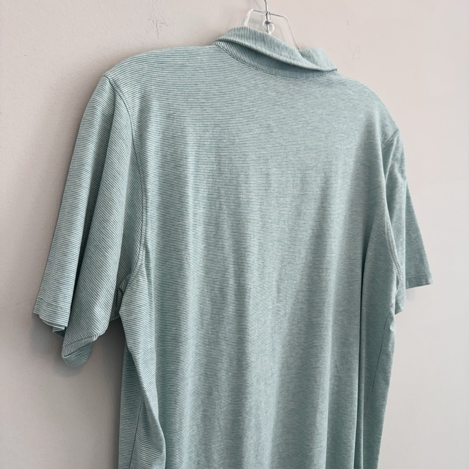 B. Draddy Men Medium Pima Cotton Polo Green Striped A 1912 Logo Made In Peru