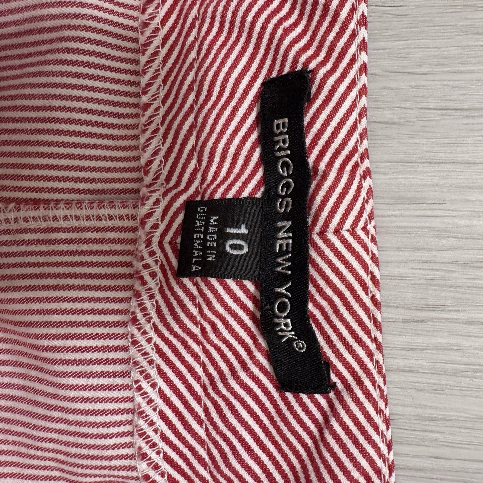 Briggs New York Red White Pinstripe Skort Size 10 Stretch Cotton Blend
