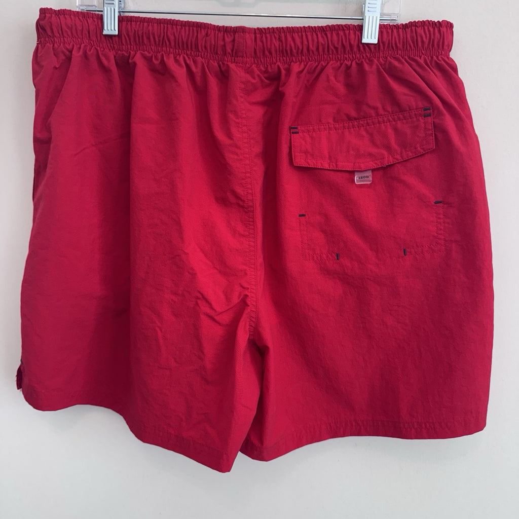 IZOD PerformX Men’s XL Red Swim Trunks Shorts Mesh Lined Quick Dry Beach