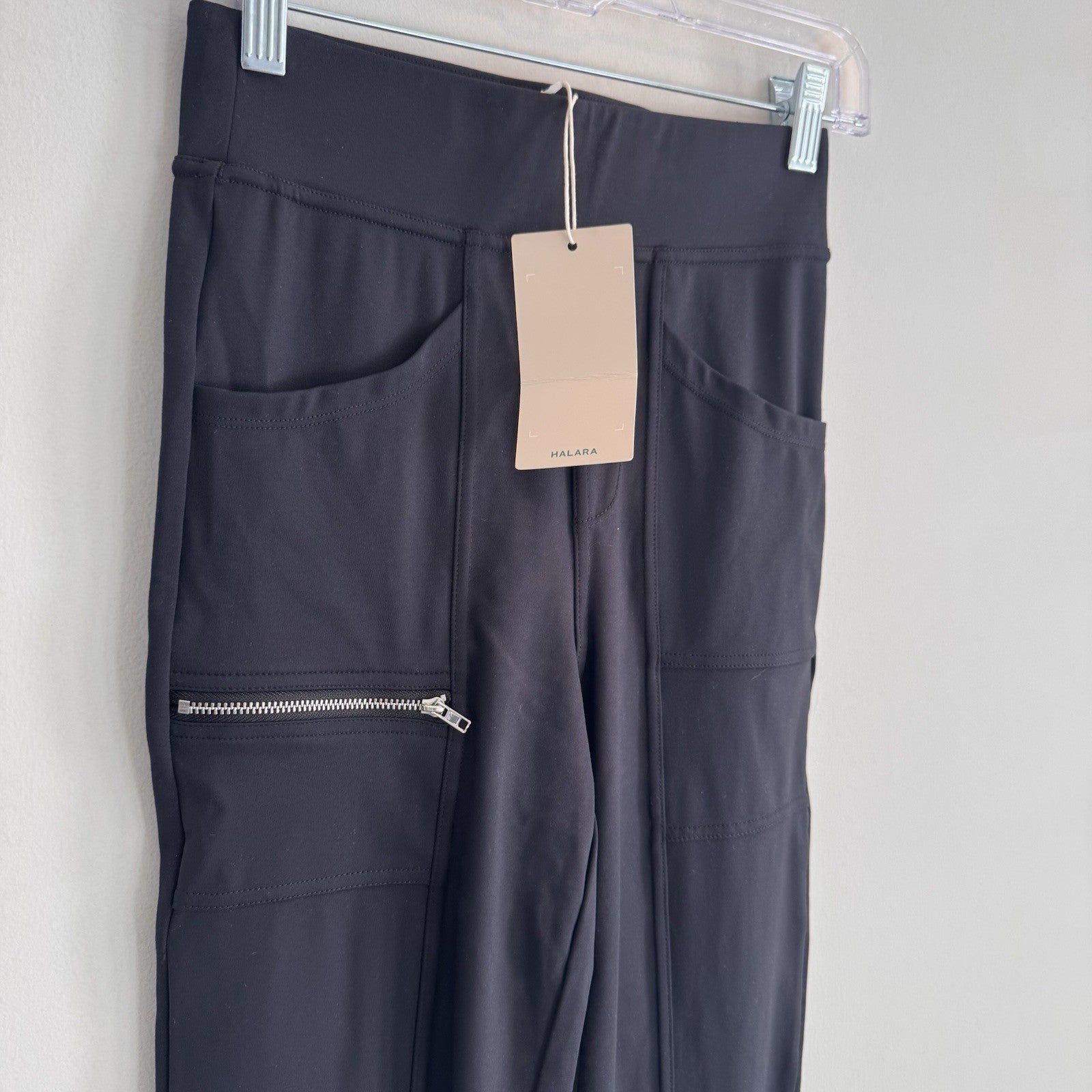 Halara XS High Waisted Pocket Leggings Black Stretch Yoga Pants NWT Women’s