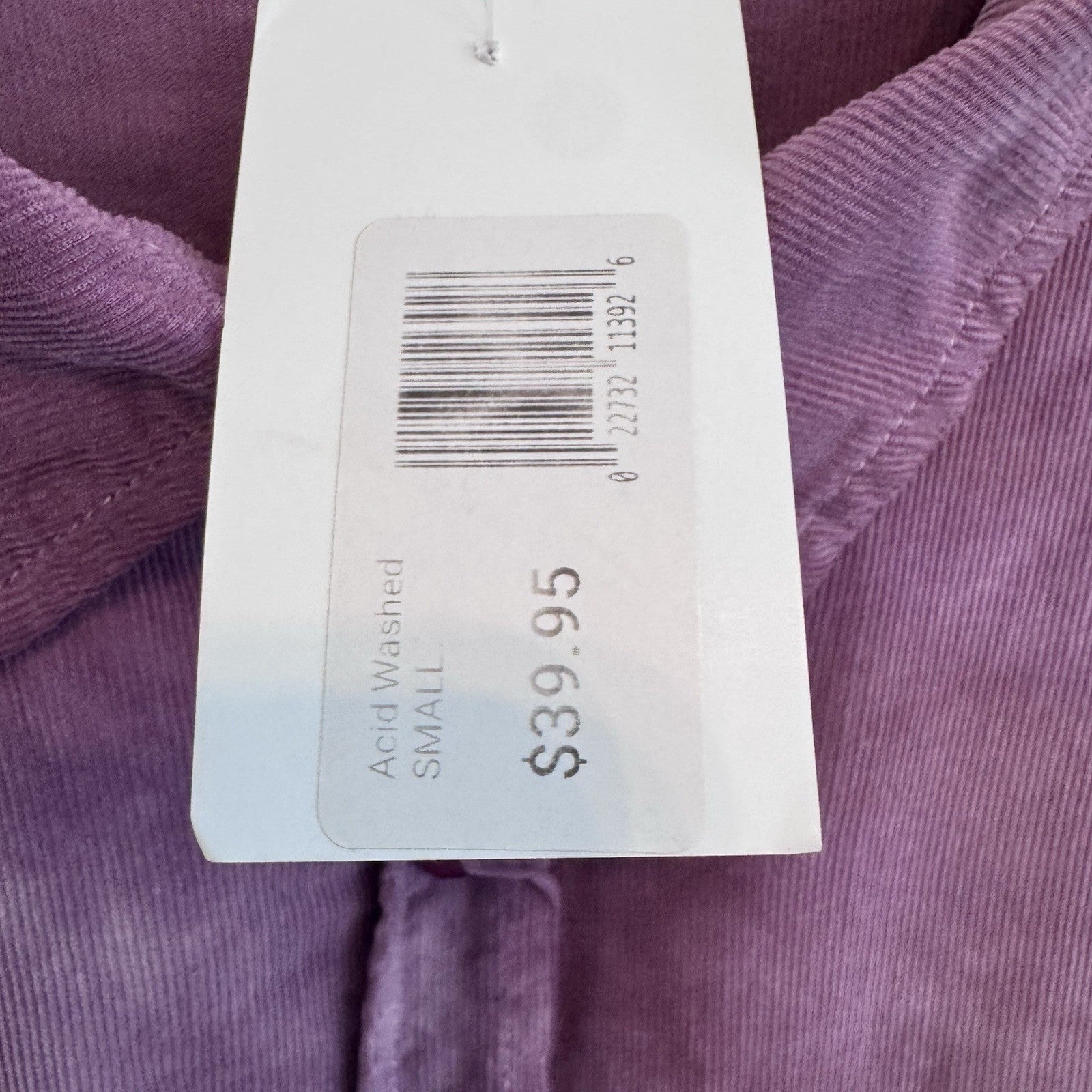 NWT Peach Love Corduroy Shacket Womens S Purple Acid Wash Top