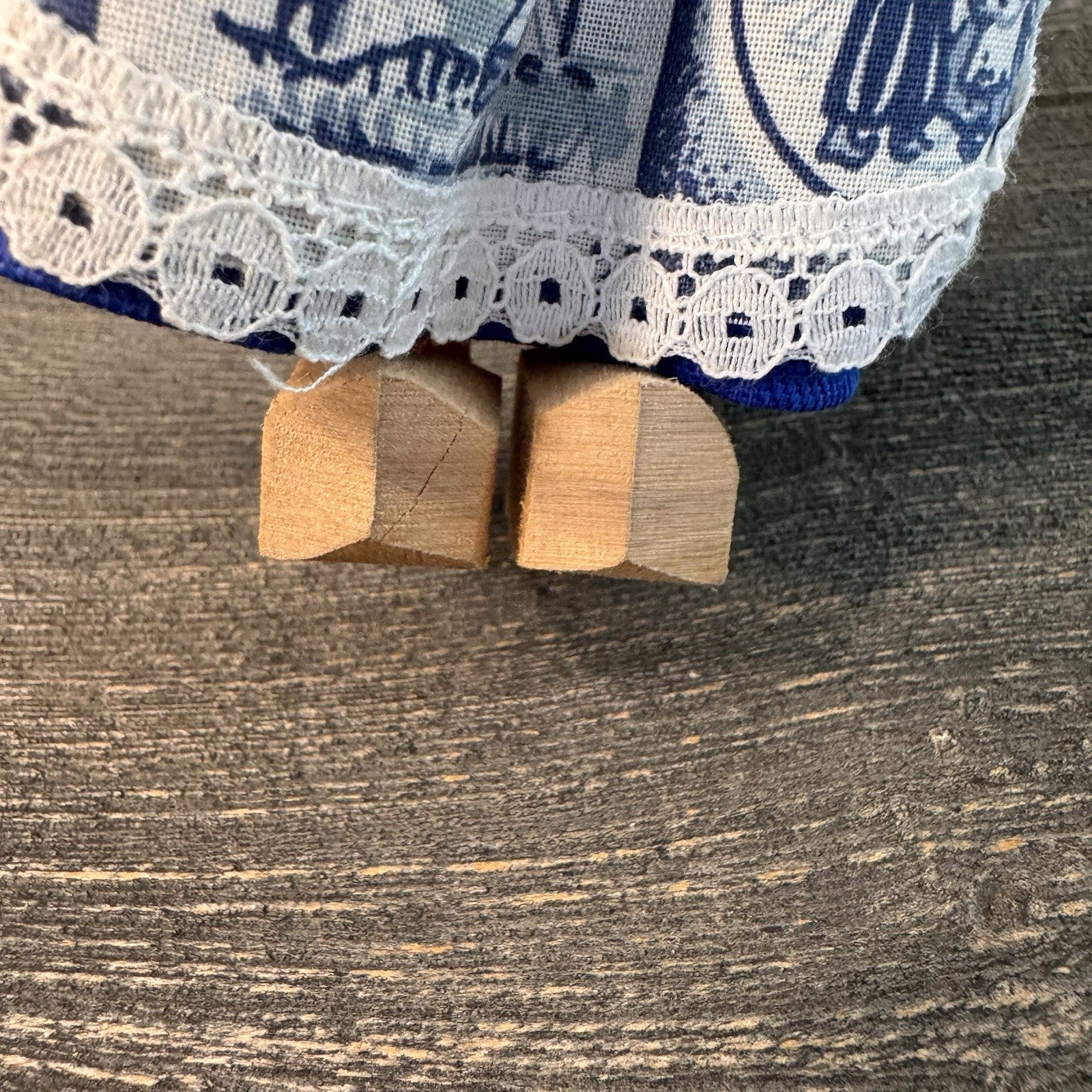 Vintage Dutch Girl Doll 7" Blonde Braids Wooden Clogs Windmill Dress Yoke