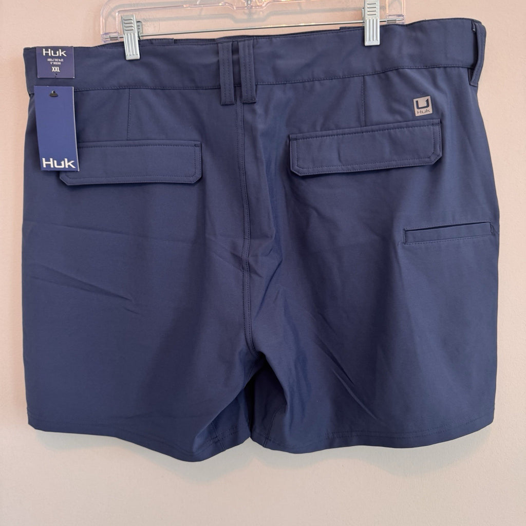 Huk Men's Pursuit Short XXL Navy Blue 6" Inseam Fishing Performance NWT