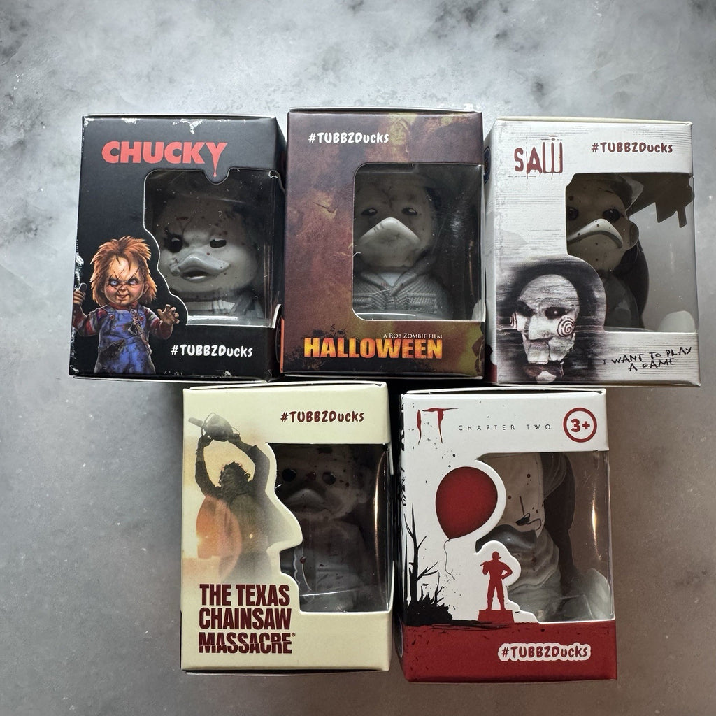 Tubbz Mini Horror Ducks Lot of 5 Chucky IT Saw Halloween Leatherface