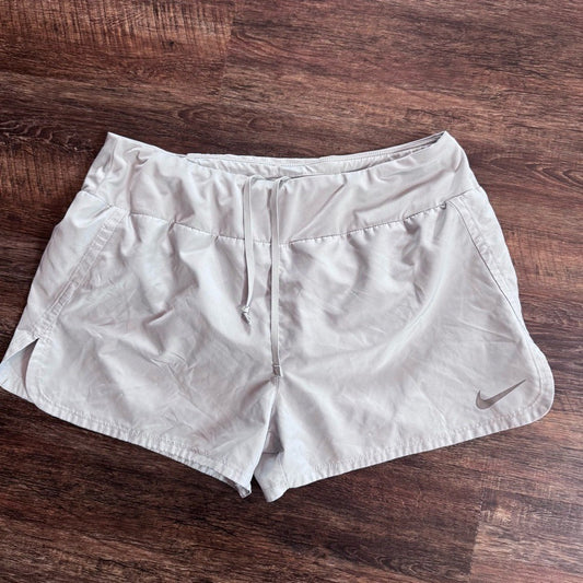 Nike Dri Fit light grey running shorts sz L