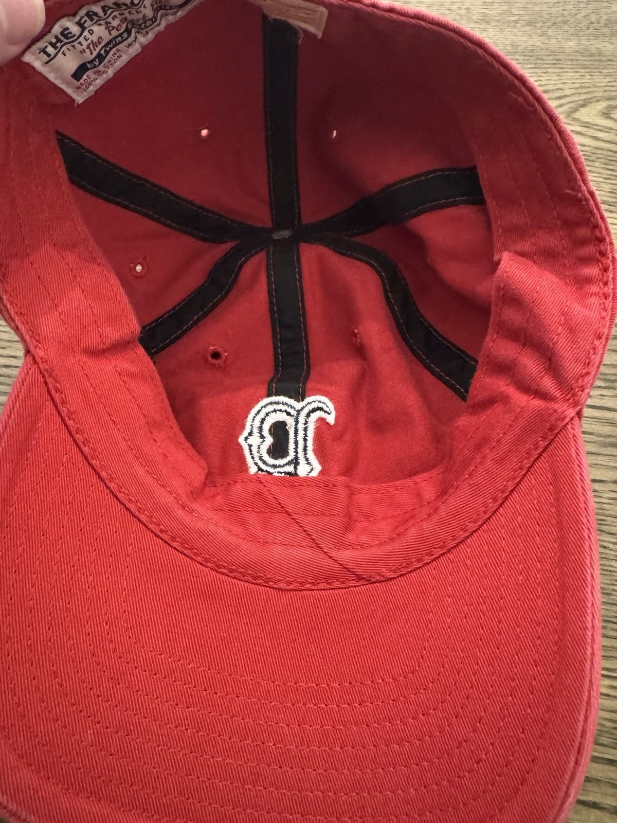 Boston Red Sox Baseball Cap Red B Logo MLB The Franchise Fitted Garment Wash Sm