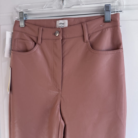 Wilfred Melina Faux Leather Pants Soft Terracotta High Rise Straight 2 NWT