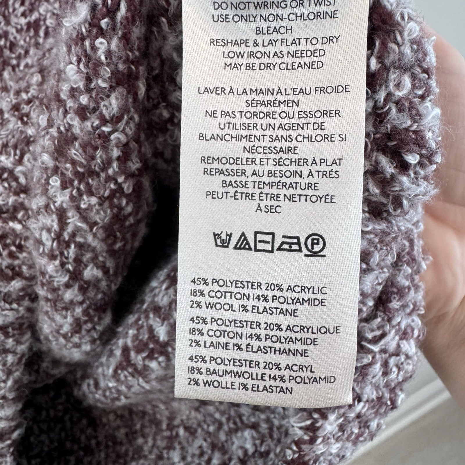 NWT Free People Sweater Dress Small Boucle Lace Up Tunic Boho Cozy Purple Womens