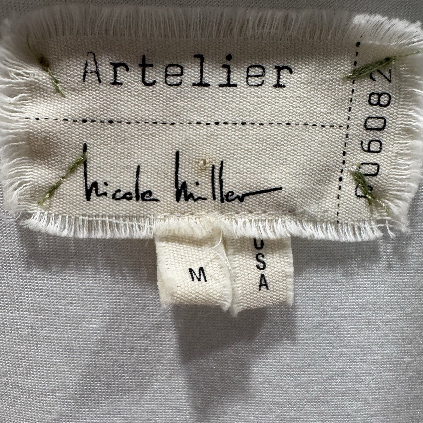 Artelier Nicole Miller White Sleeveless Drape Front Tank Top Size M USA