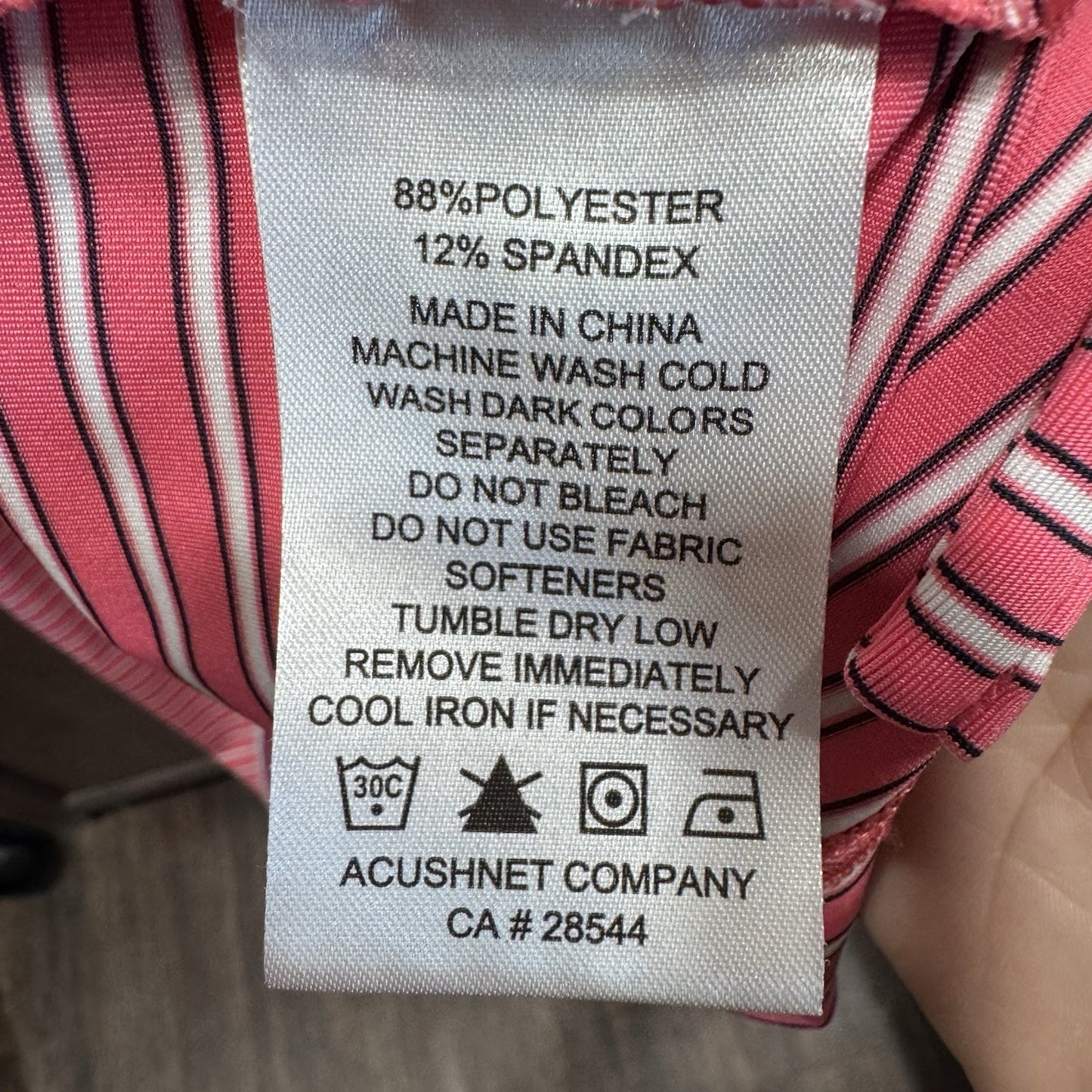 FootJoy Men’s Golf Polo Shirt – Pink Striped Performance Top PCB XL