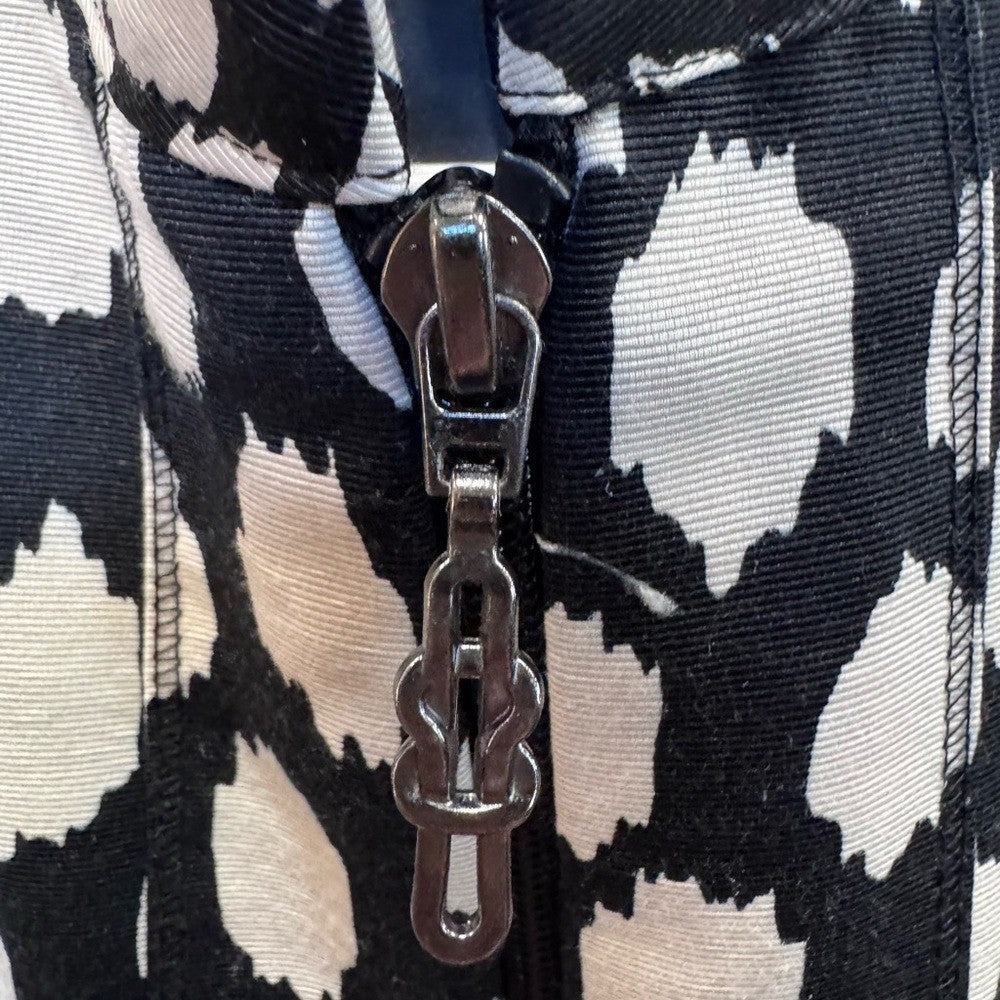 Molly & Maxx Black and White Zip Up Jacket Blazer Size Petite Medium Lined Dots