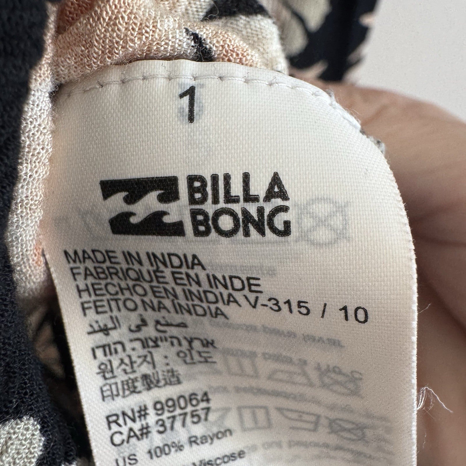 Billabong Navy Floral Wrap Dress XS Boho Mini