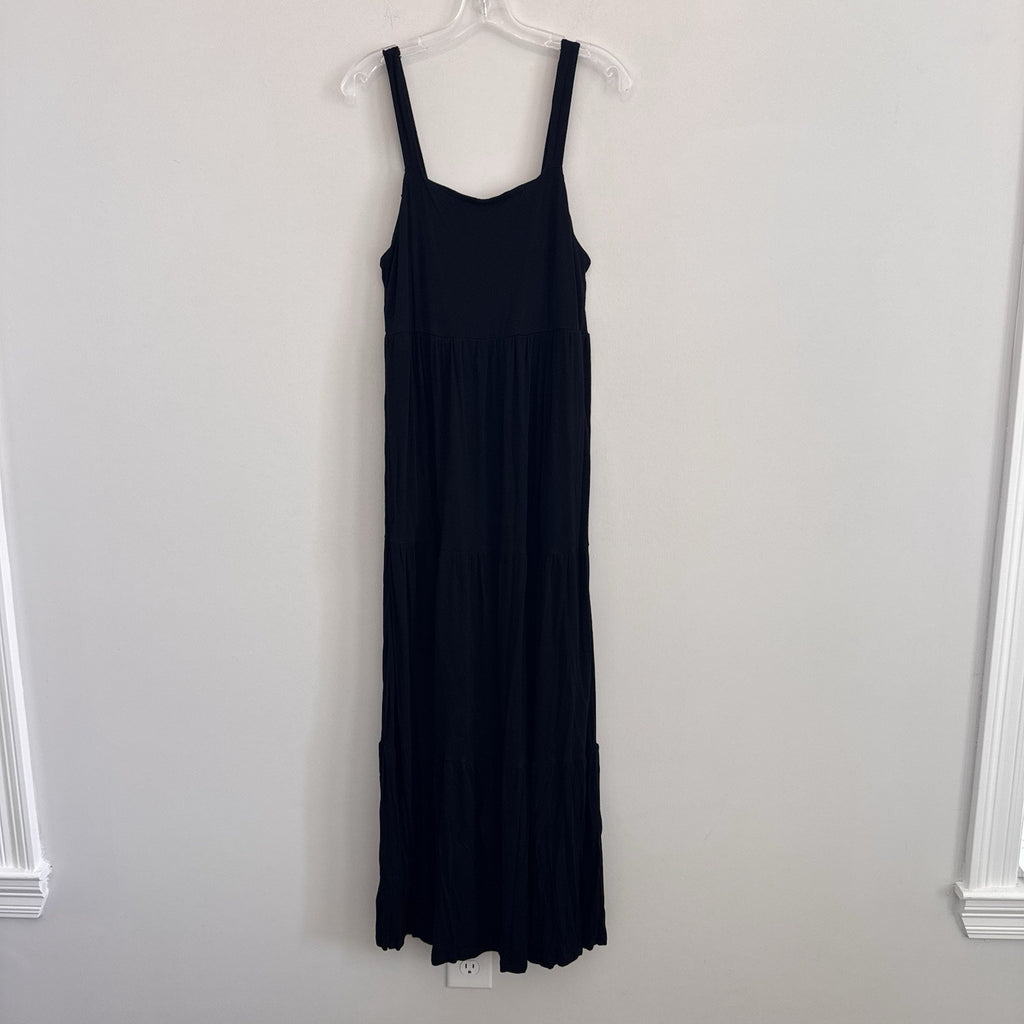 Pink Lily Women’s Black Tiered Maxi Dress - Size Large - Boho Chic