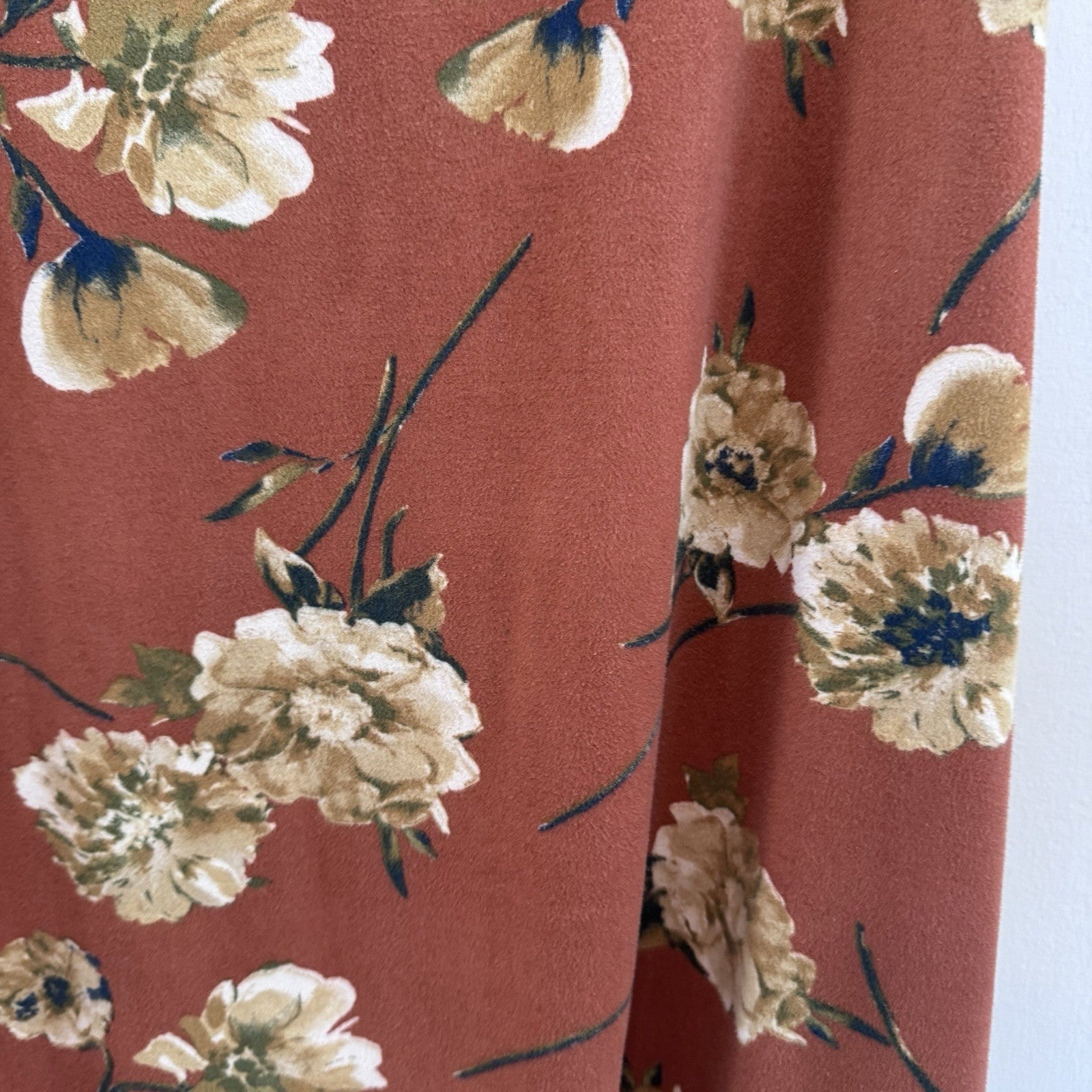 Altar’d State M Floral Cold Shoulder Dress Rust Boho Long Sleeve Mini