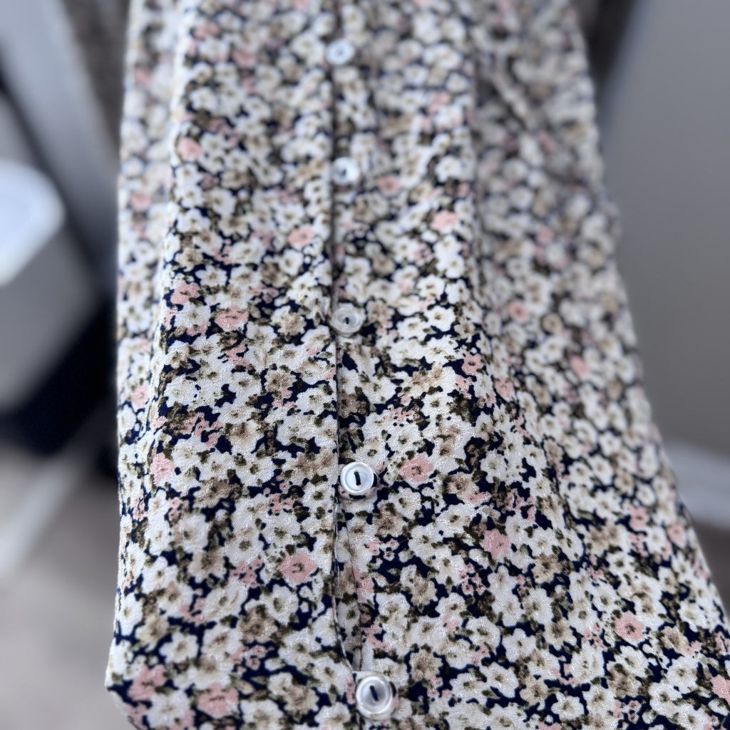 Destination Maternity M Floral Long Sleeve Dress Empire Waist Boho Style