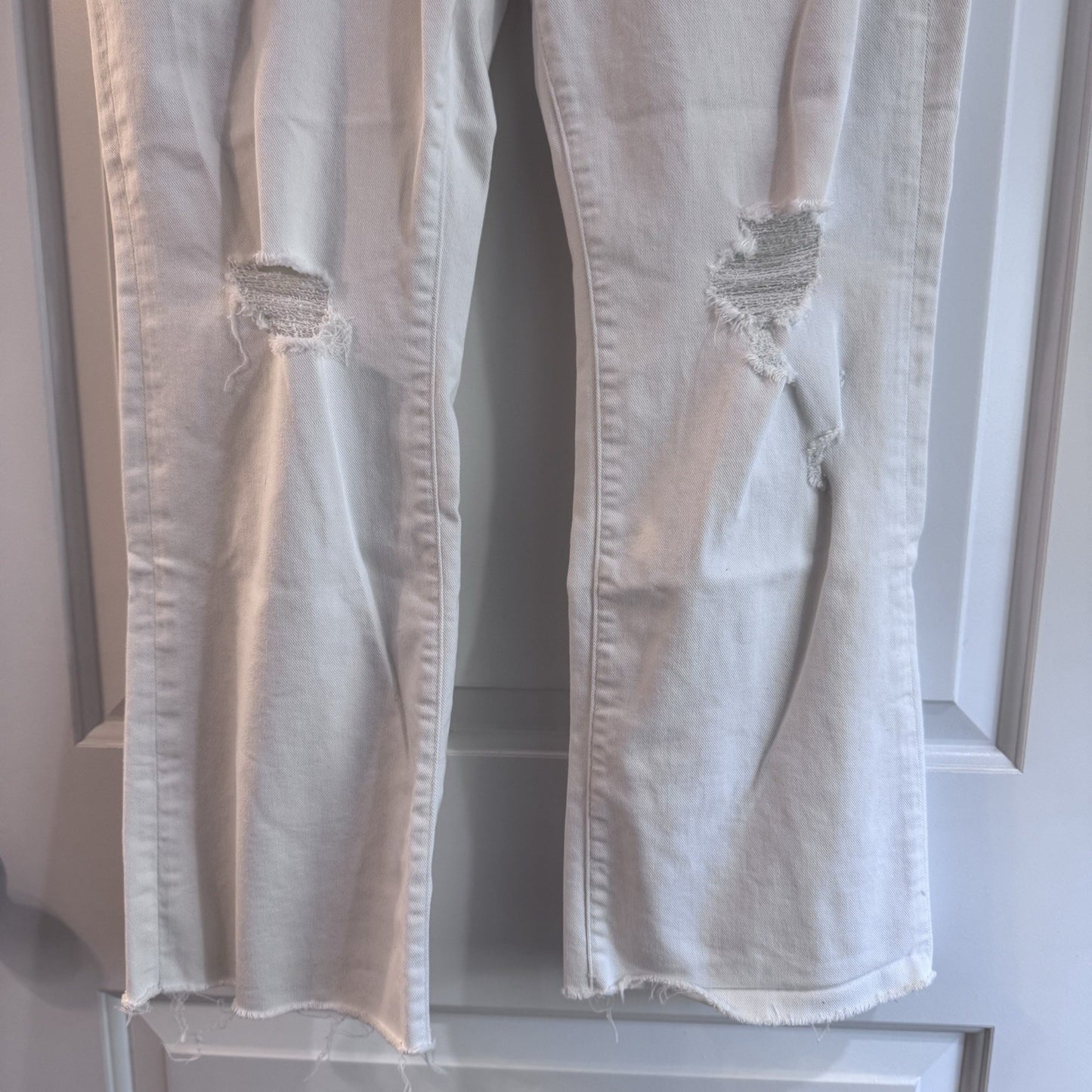 Express Womens 90s Bootcut Jeans Size 12R White High Rise Distressed MSRP 88