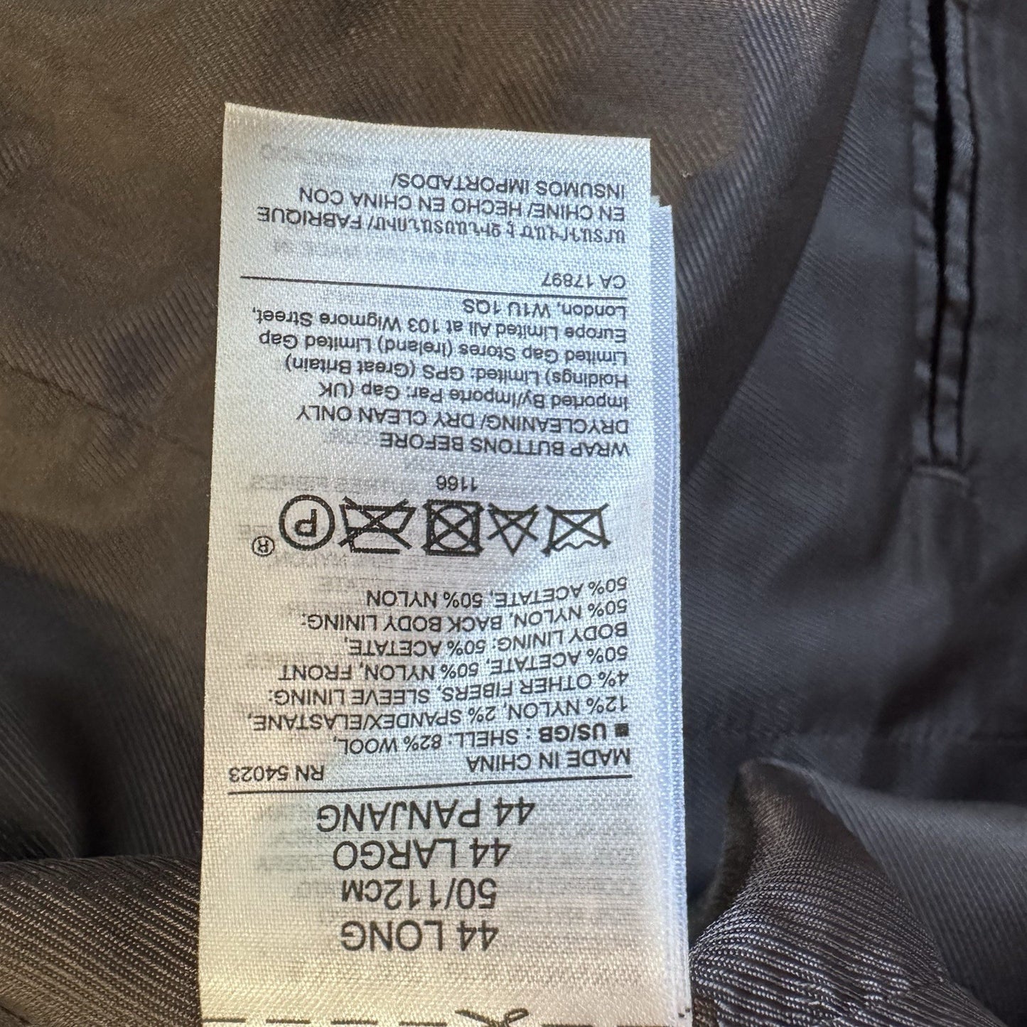 NWT Banana Republic Wool Blazer Jacket 44L Gray Herringbone Tweed Sport Coat
