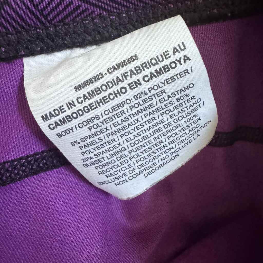 Nike Dri Fit Capri Leggings Purple Print Running Gym Yoga Women M