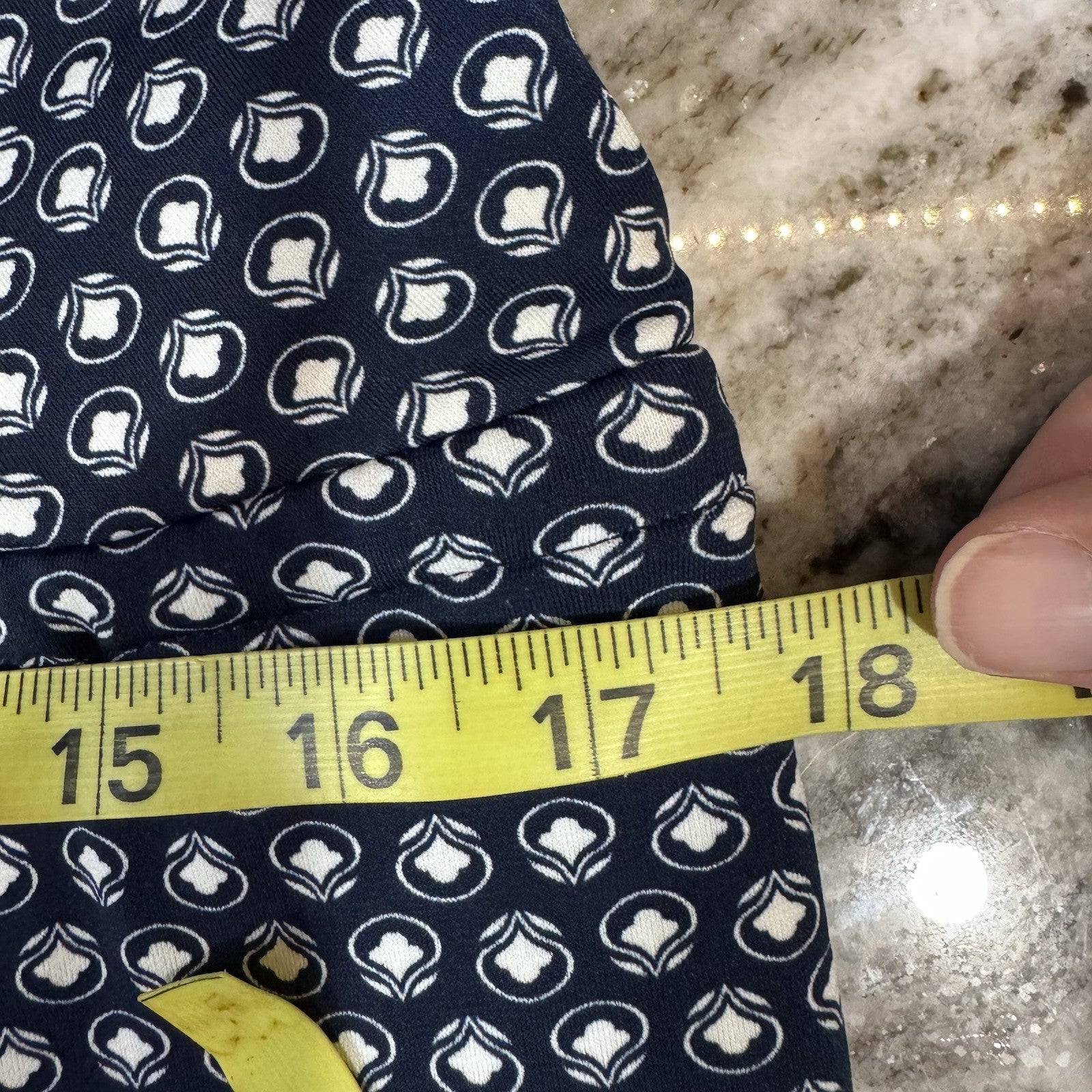 Max Studio Navy Blue Jumpsuit Size Medium Geometric Print