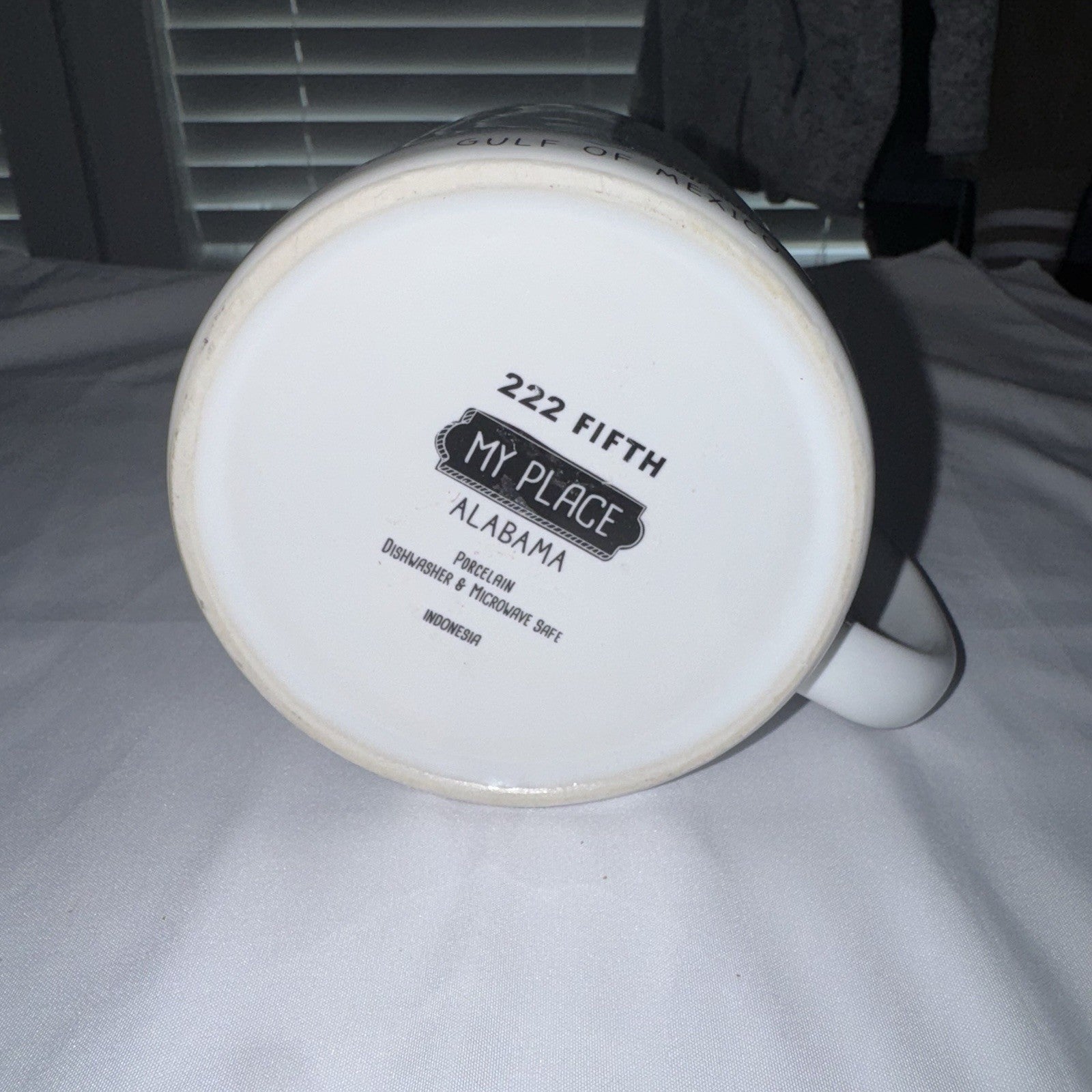 VTG 222 Fifth My Place Alabama Map Oversize Jumbo Coffee Mug Cup 28 oz Porcelain