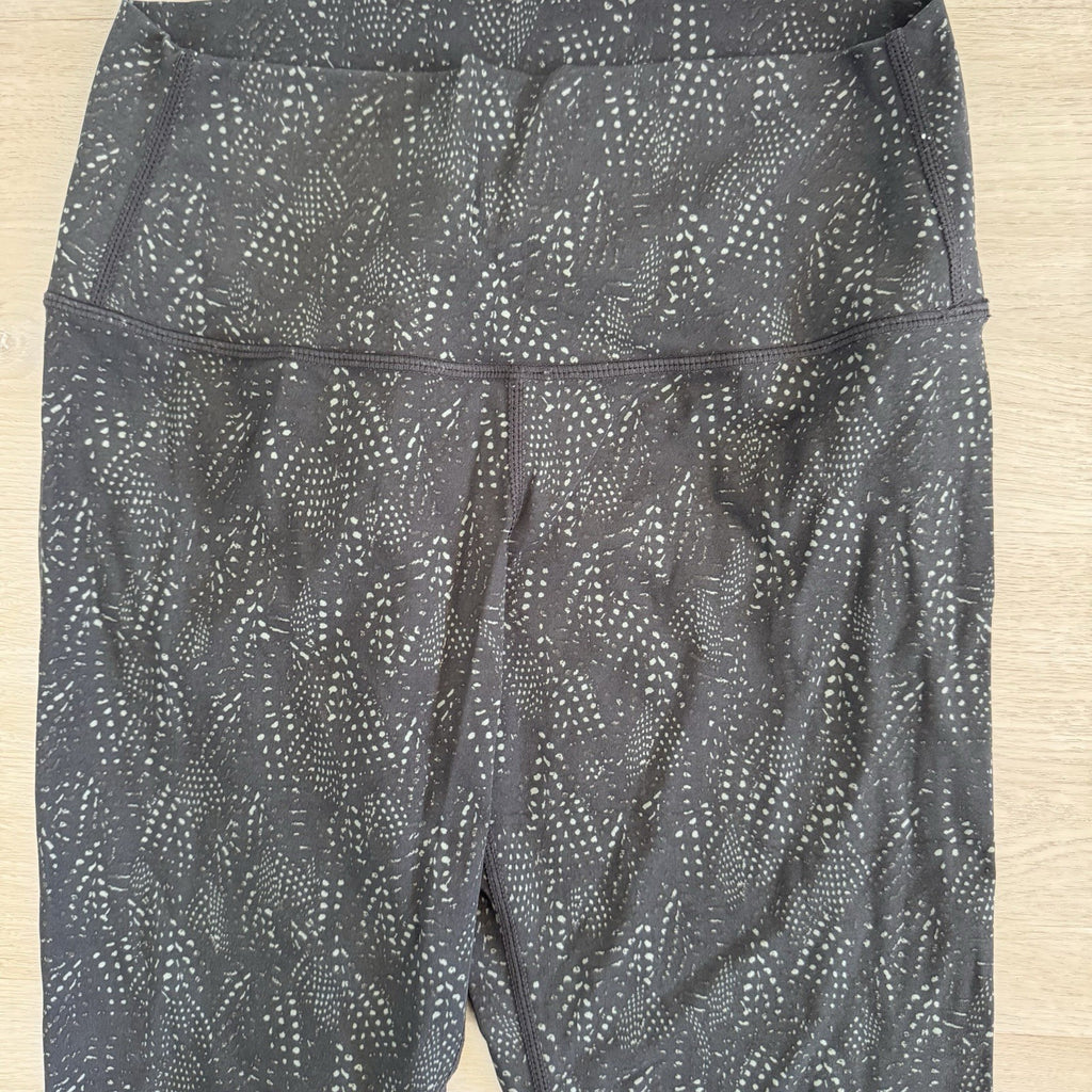 Varley Black Speckled Leggings Small High Rise Stretch Athletic Yoga
