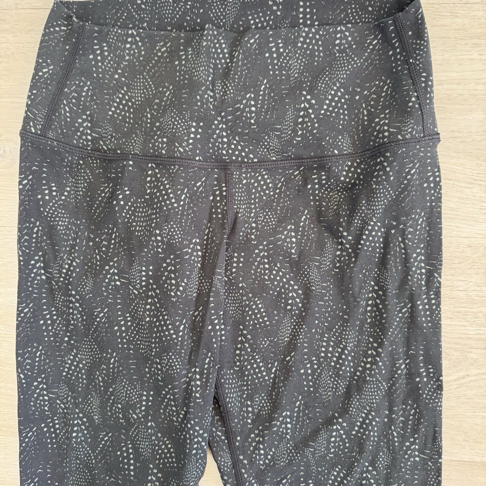 Varley Black Speckled Leggings Small High Rise Stretch Athletic Yoga