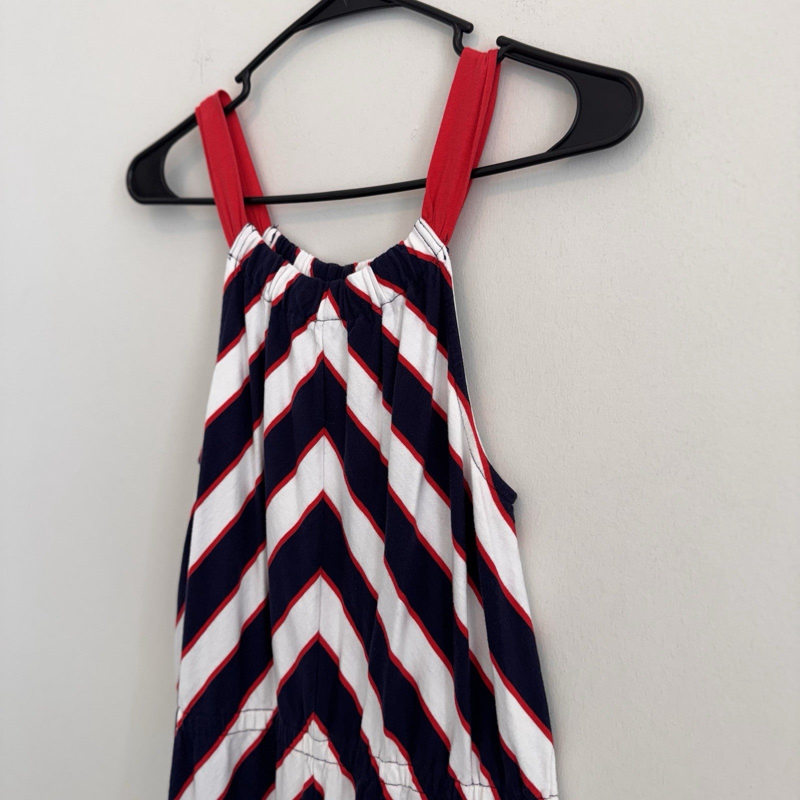 Gymboree Girls Patriotic Red White Blue Striped Maxi Dress Size 12