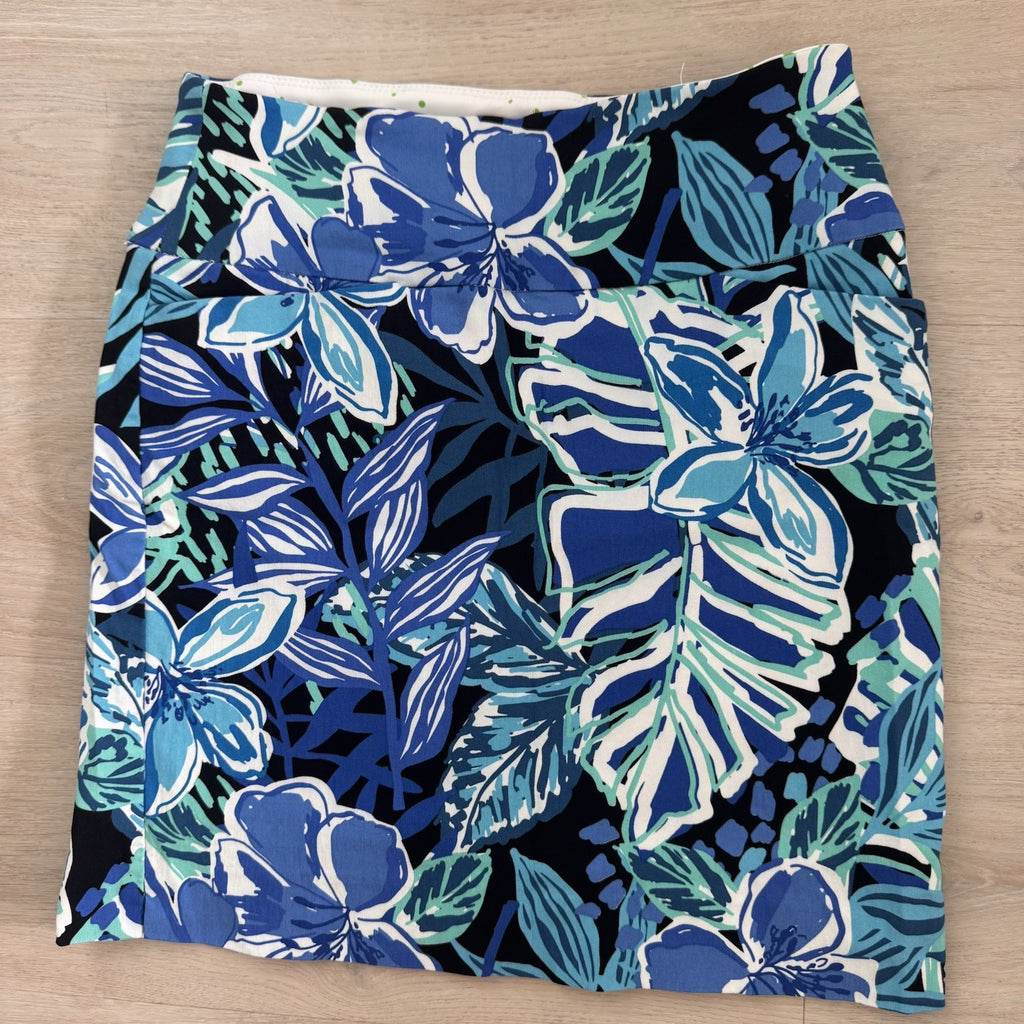Swing Control Women’s Golf Skort Sz 4 Blue Tropical Print Pull On