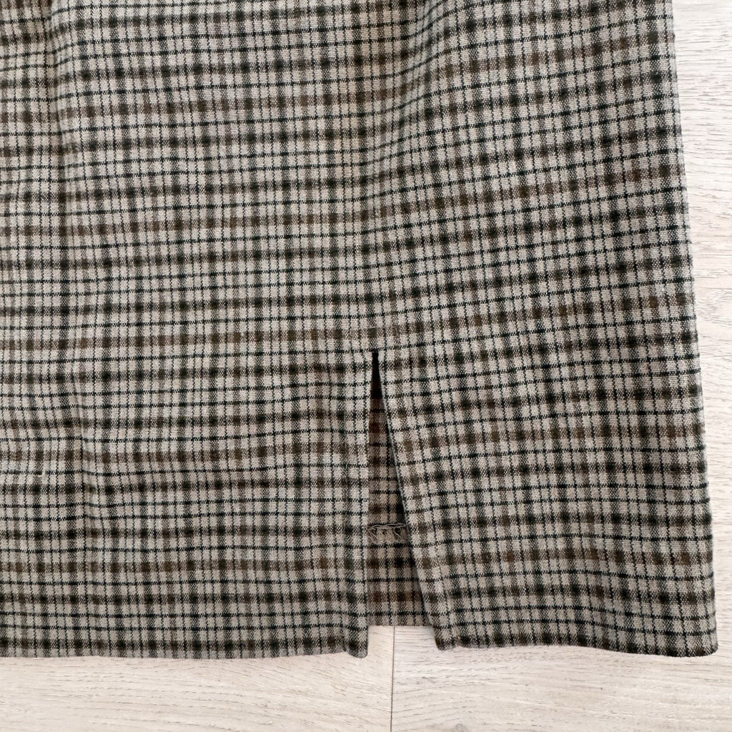 Vintage Y2K Express Plaid Pencil Skirt Brown Academic Career 5/6 Women’s